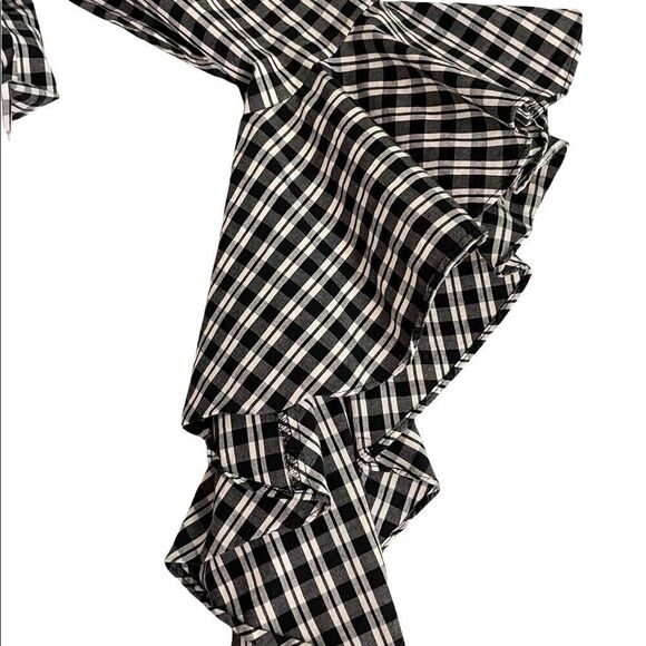 1 State Off The Shoulder Gingham Plaid Top Small - Picture 5 of 6
